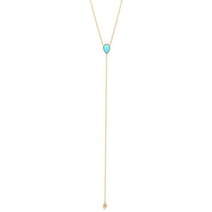 Turquoise Tear Lariat Drop Necklace | Art + Soul Gallery