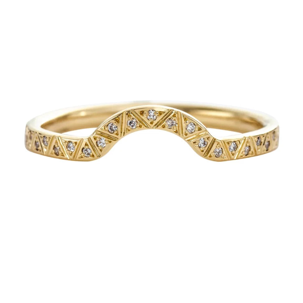 Artemer | Gold and Diamond Curved Geometric Eternity Ring – Art + Soul ...
