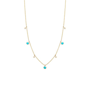 Turquoise and Diamond Dangle Necklace | Art + Soul Gallery