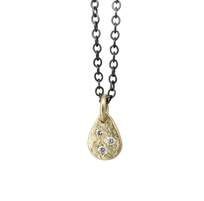 Weathered Diamond Droplet Necklace | Art + Soul Gallery