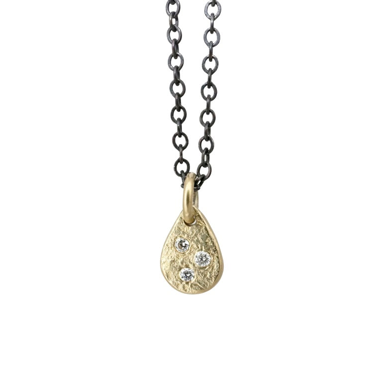 Weathered Diamond Droplet Necklace | Art + Soul Gallery
