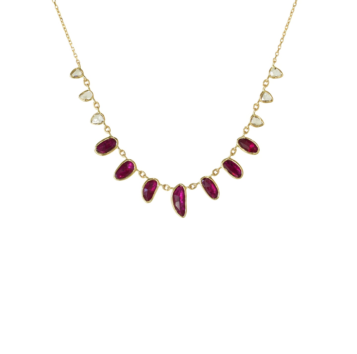 Multi Ruby w/ Champagne Diamond Necklace