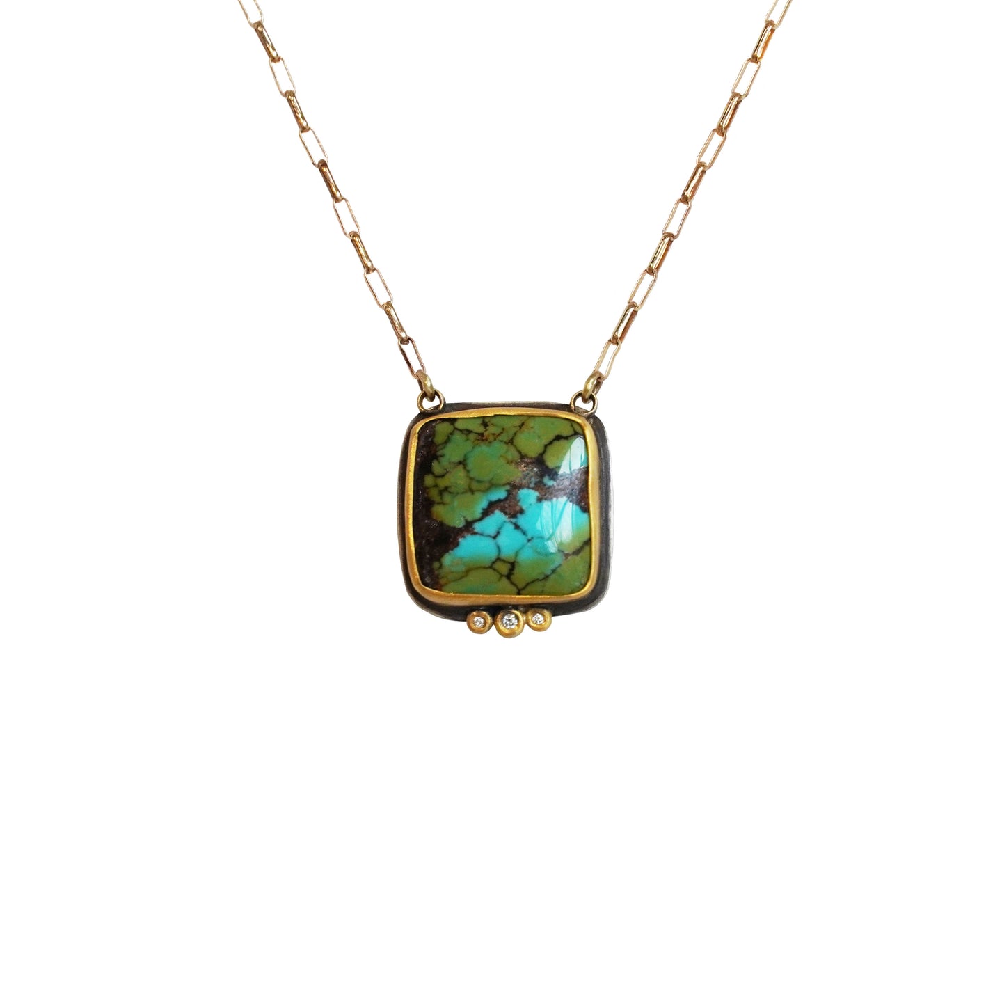 Square Chinese Turquoise Necklace