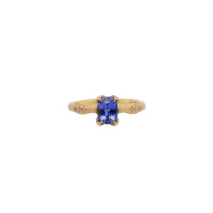 Emeral Cut Blue Sapphire Ring