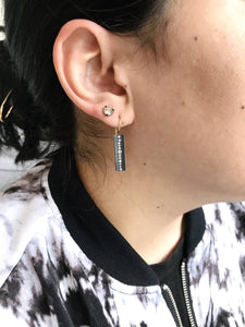 Concave Rectangular Drop Earrings