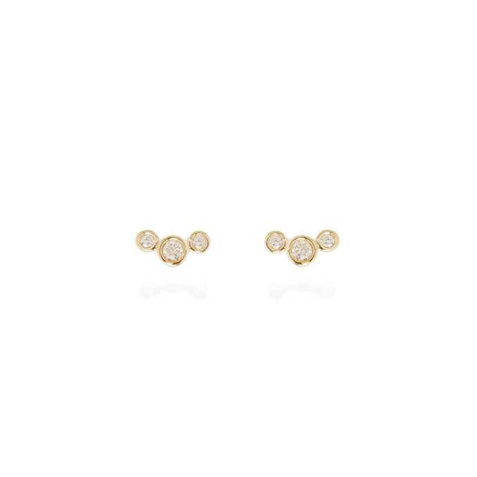Small Graduated Bezel Diamond Stud Earrings | Art + Soul Gallery