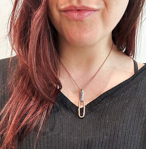 Forever Chic Rose Gold and Rhodium 2 Link Necklace