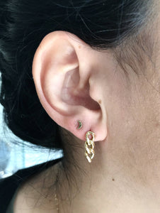 Large Curb Chain Drop Earrings