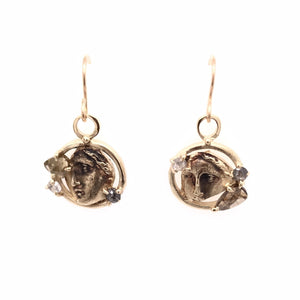 Rose Cut Diamond Artifact Earrings | Art + Soul Gallery