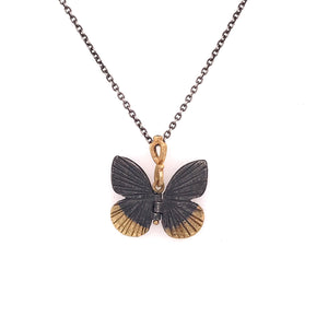 Yellow Gold Accented Baby Asterope Butterfly Pendant | Art + Soul Gallery