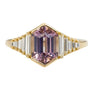 Load image into Gallery viewer, Elongated Hexagon Lilac Spinel &amp; Baguette Diamond Ring
