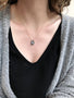 Load image into Gallery viewer, Concave Vertical Oval Drop Necklace
