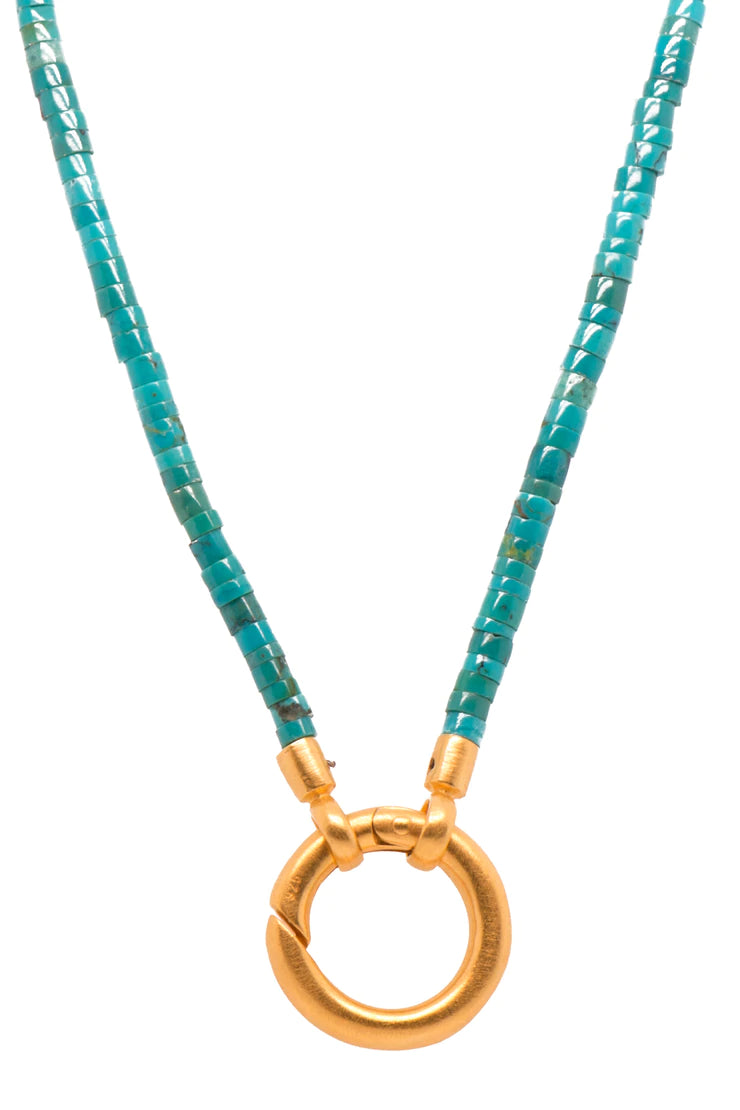 Turquoise Necklace with 24k Vermeil Ring Clasp
