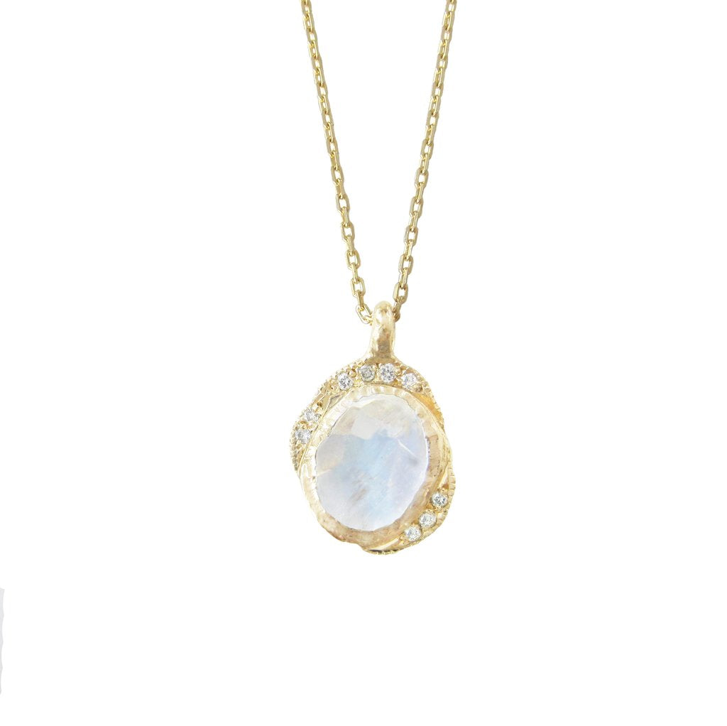 Oasis Moonstone and Diamond Necklace
