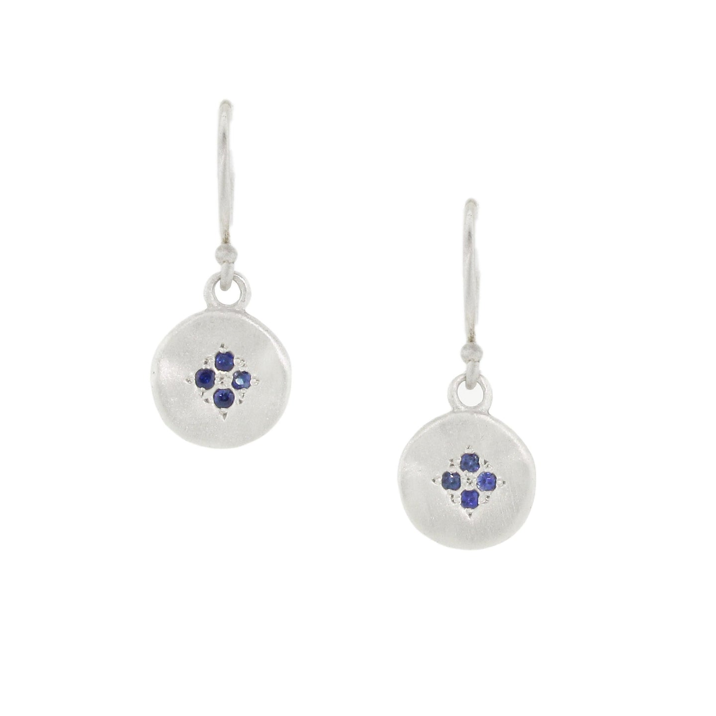 Blue Sapphire Four Star Wave Charm Earrings | Art + Soul Gallery