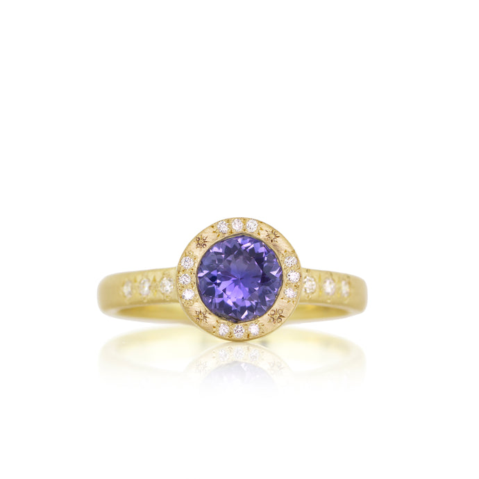 Mixed Halo Mounting with Purple Sapphire | Art + Soul Gallery