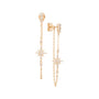 Load image into Gallery viewer, North Star and Diamonds Long Chain Earrings
