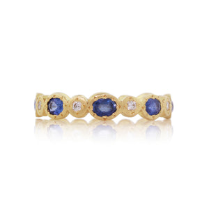 Oval and Round Sappire and Diamond Band | Art + Soul Gallery