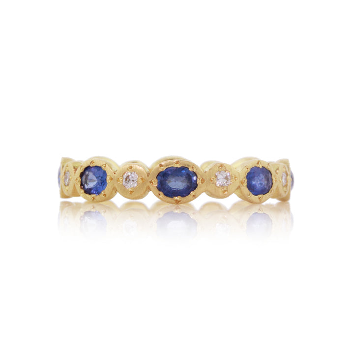 Oval and Round Sappire and Diamond Band | Art + Soul Gallery