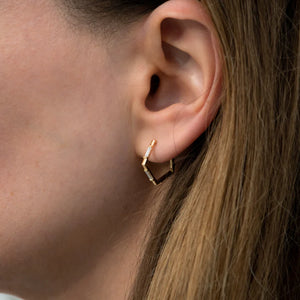 Pentagon Baguette Hoop Earrings