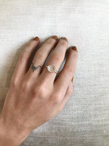 Mini Petal Pave Ring