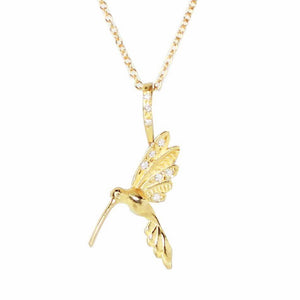 Medium Diamond Hummingbird Necklace