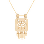 Load image into Gallery viewer, Small Gold Plate and Dangling Eye Diamond Necklace
