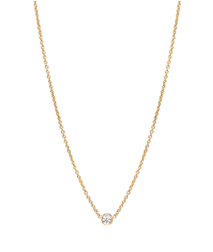 Single Diamond Bezel Necklace