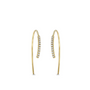 Load image into Gallery viewer, Pavé Diamond Bar Short Wire Threader Earrings
