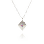 Load image into Gallery viewer, Adel Chefridi's Galaxy Pendant in sterling silver featuring a cluster of multi colored sapphires surrounded by burst of hand engraved details. 
