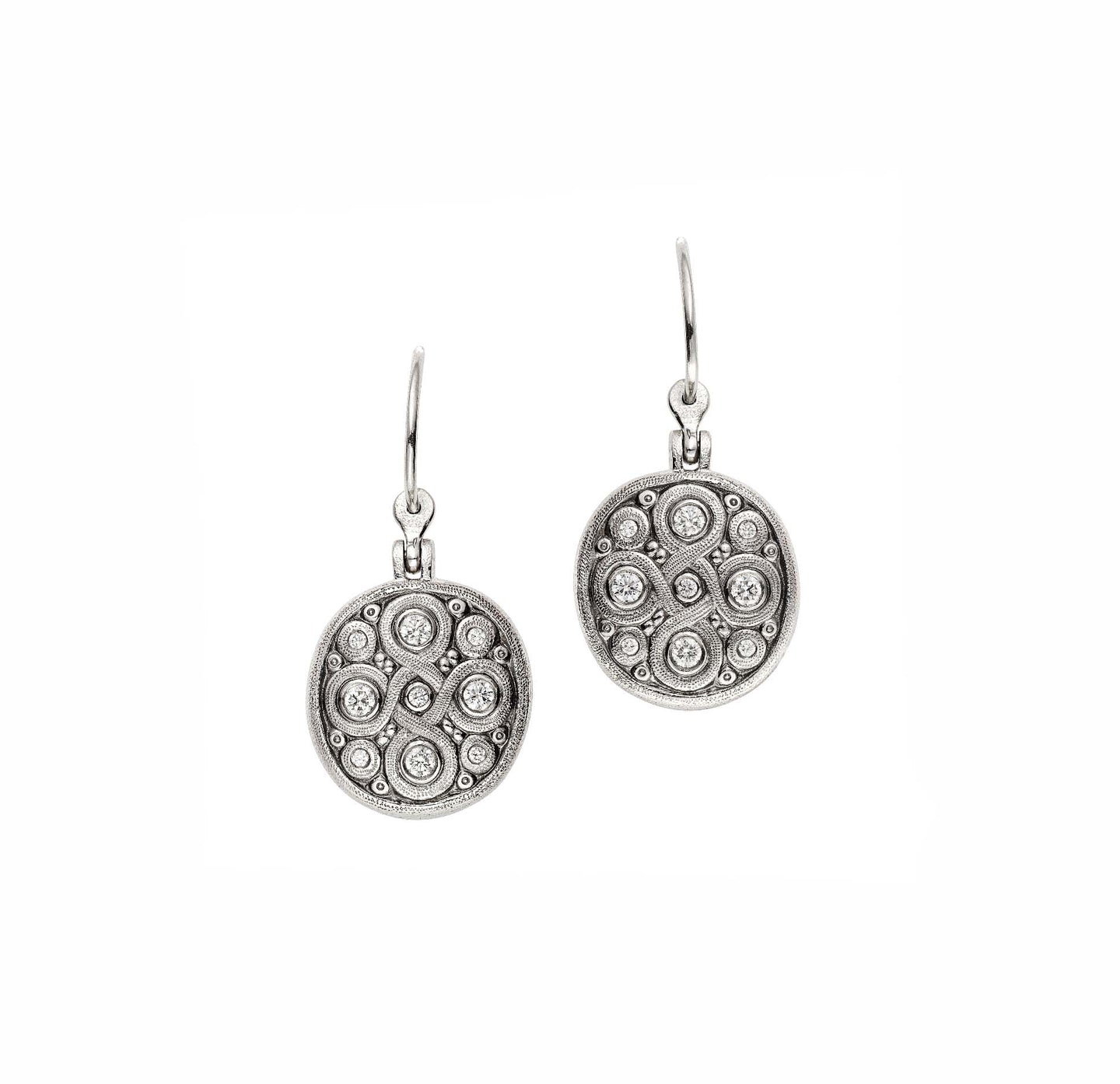 Platinum and Diamond Celtic Earrings
