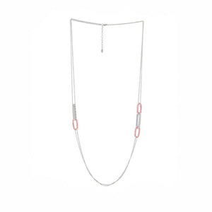 Forever Chic Rhodium and Rose Gold 5 Link Necklace