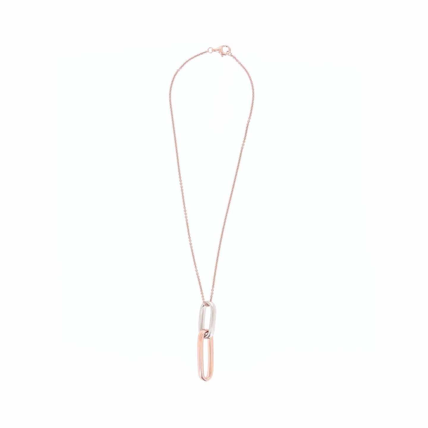 Forever Chic Rose Gold and Rhodium 2 Link Necklace