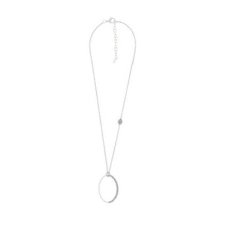 Polvere de Sogni Ruthenium Plated Sterling Silver Open Circle Necklace
