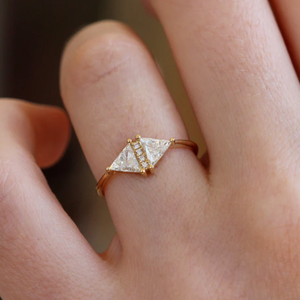 Vintage Diamond Triangle Ring