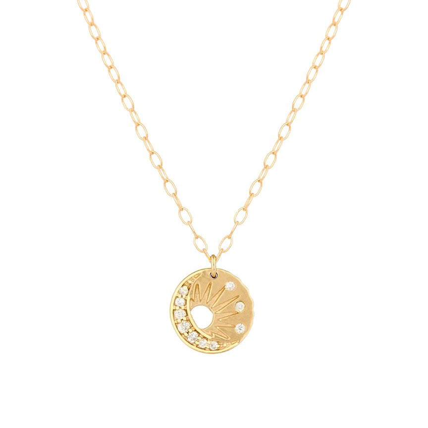 Small Sun and Moon Necklace - Main Image