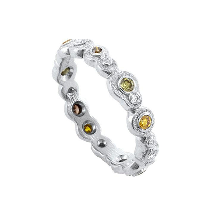 'Submarine' Platinum and Natural Color Diamond Band | Art + Soul Gallery