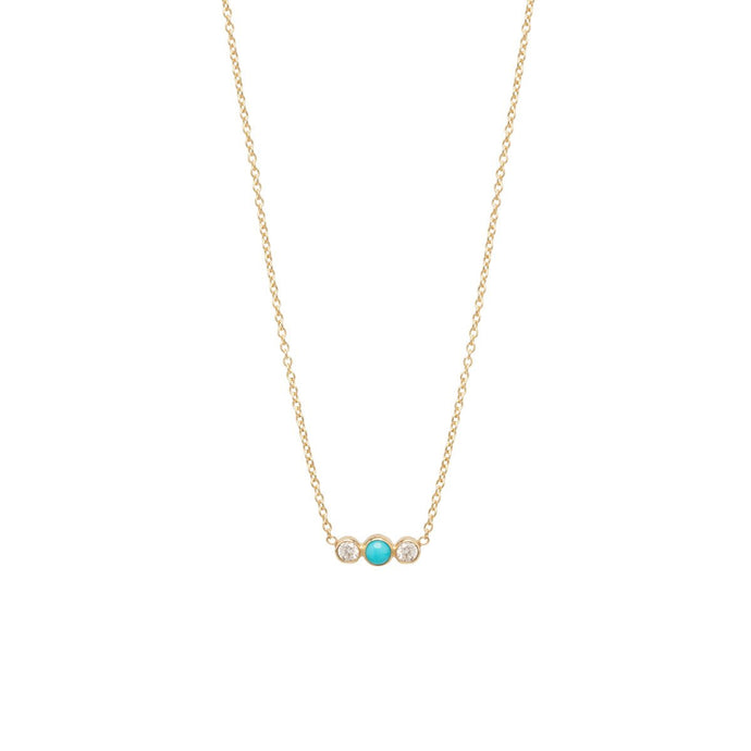Turquoise and Diamond Bezel Necklace | Art + Soul Gallery