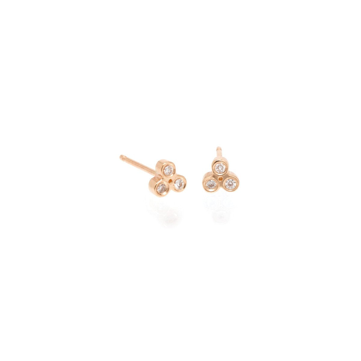 14K Tiny Trio Diamond Stud Single Earring | Art + Soul Gallery