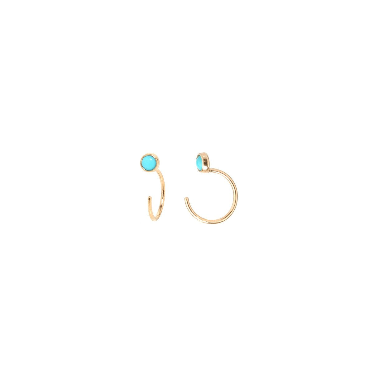 Turquoise Tiny Open Hoop Earrings | Art + Soul Gallery