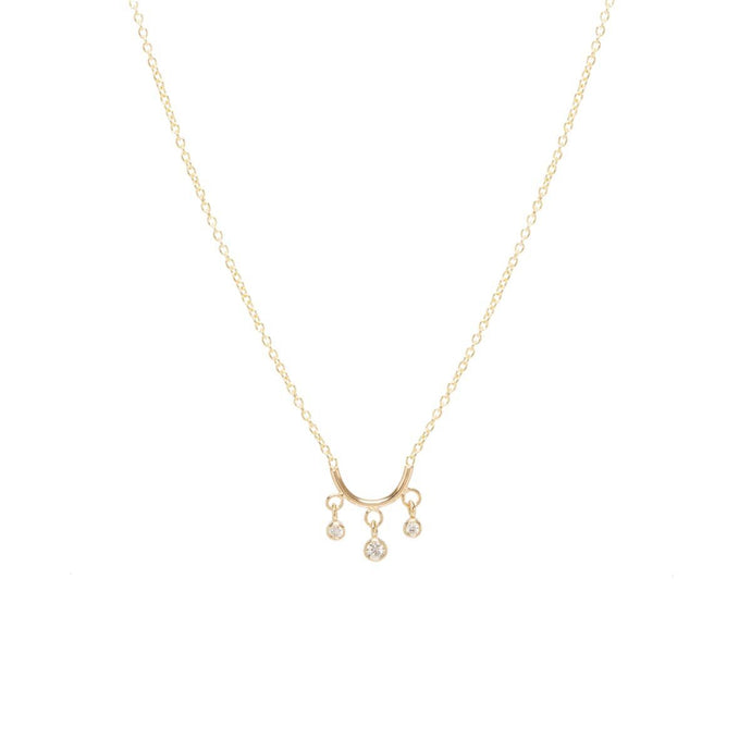 3 Diamond Drop Half Circle Necklace | Art + Soul Gallery