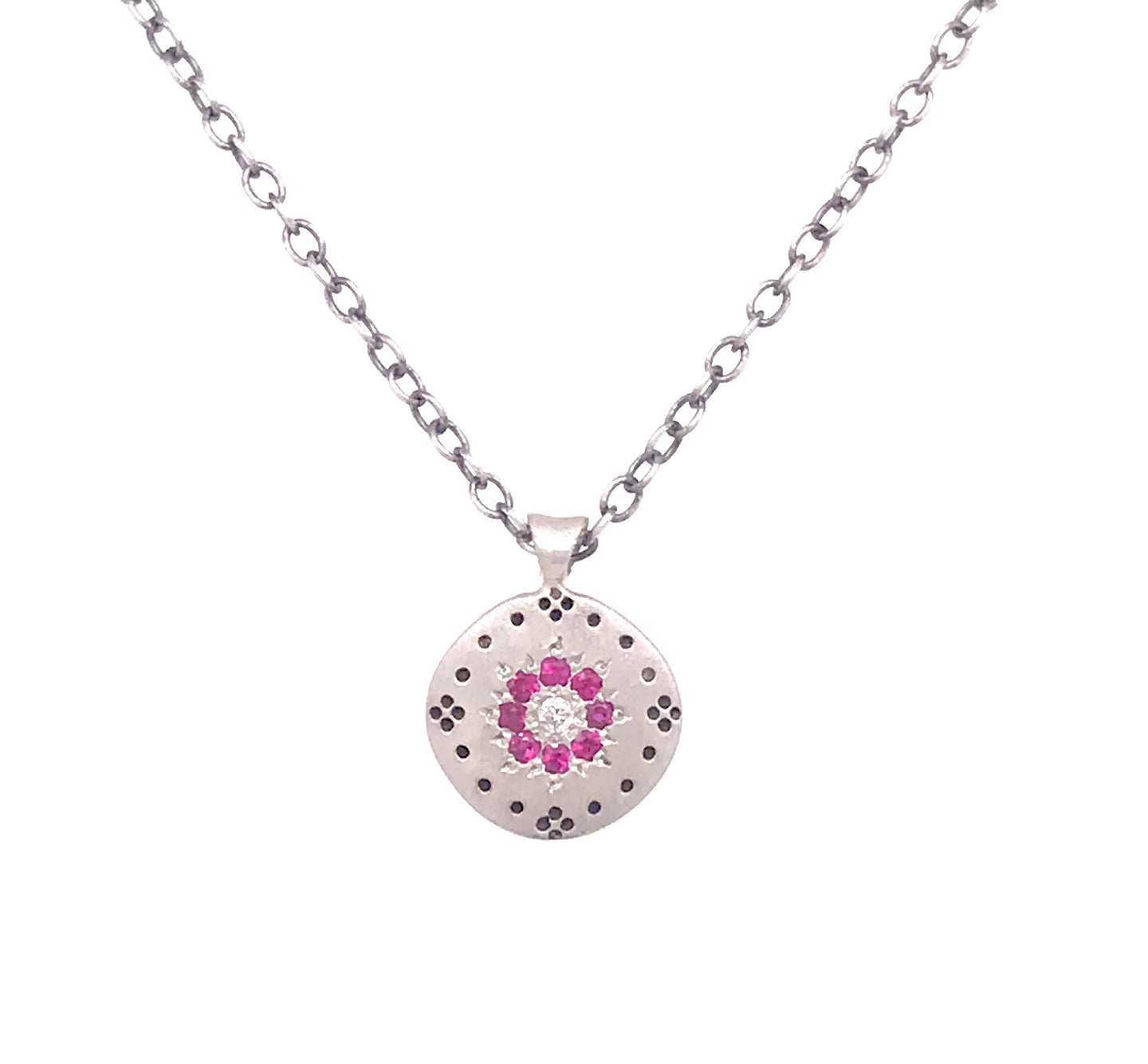 Ruby Cluster Flora Necklace