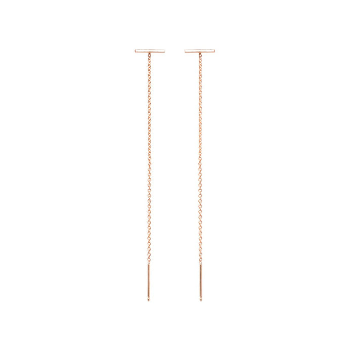 Thin Bar Stud Threader Earrings | Art + Soul Gallery