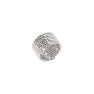 Rhodium Plated DNA Spring Ring
