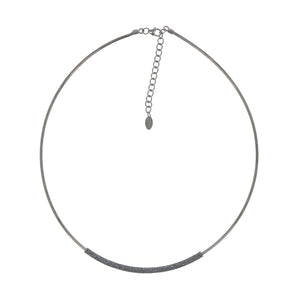 DNA Ruthenium Plated Sterling Silver "Polvere" Necklace | Art + Soul Gallery