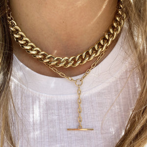 Faux Toggle Oval Link Chain Necklace
