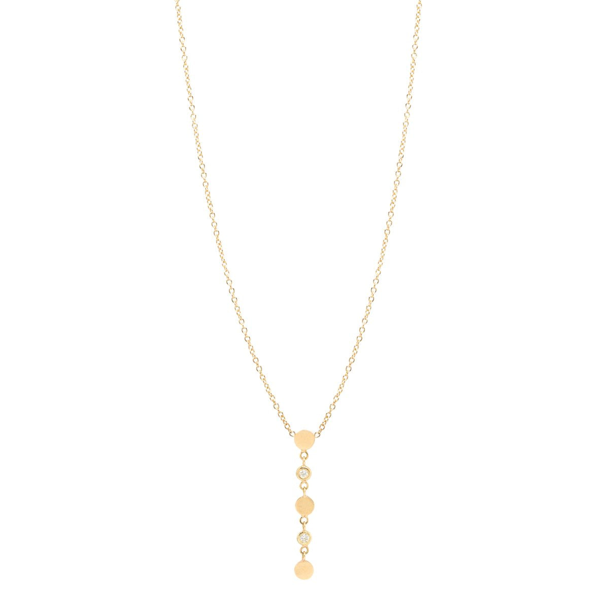 Itty Bitty Disc Floating Diamond Drop Necklace