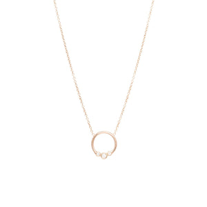 Graduated Bezel Diamond Circle Necklace