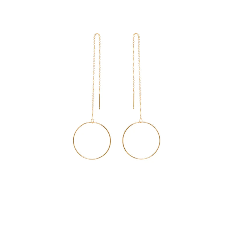 Large Open Circle Threader Earrings