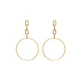 Load image into Gallery viewer, Large Square Oval Chain Drop Hoop Earrings
